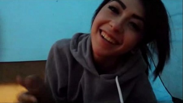 Amateur babe giving a blowjob in a tent
