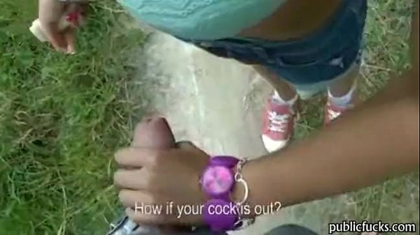 brunette amateur public facial after getting banged